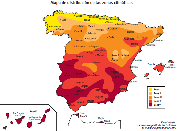 Zonas radiaccion solar