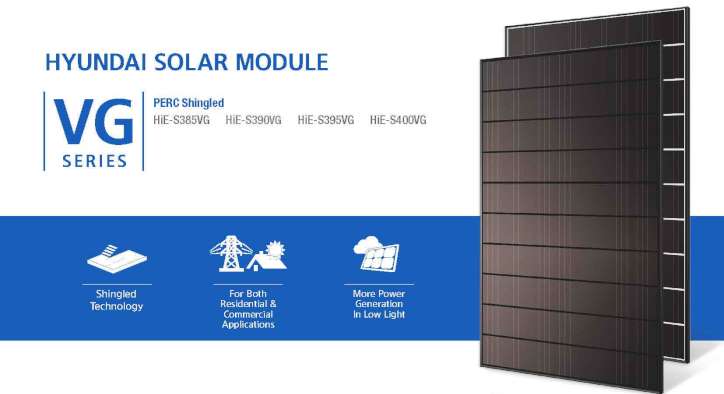 Placas solares Hyundai VG con tecnología singled para autoconsumo residencial