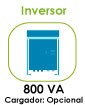 Inversor Victron 800 VA (5 años de garantía). Cargador opcional.