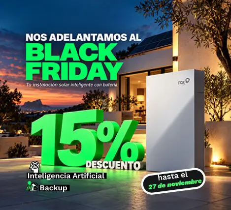 Black fridaky 2026 de instalación de paneles solares con batería.