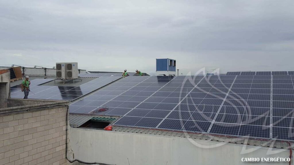 Instalación de placas solares en una empresa cárnica