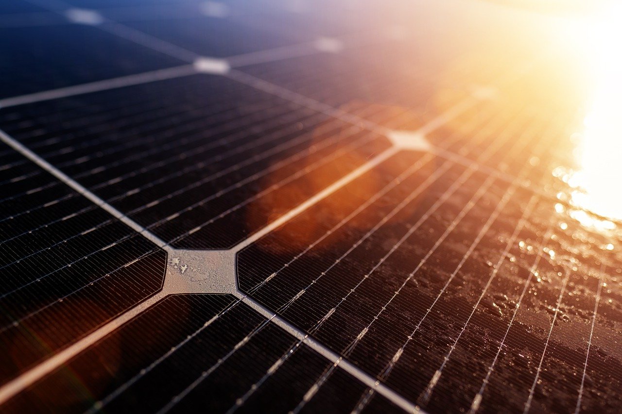 Detalle de célula solar fotovoltaica