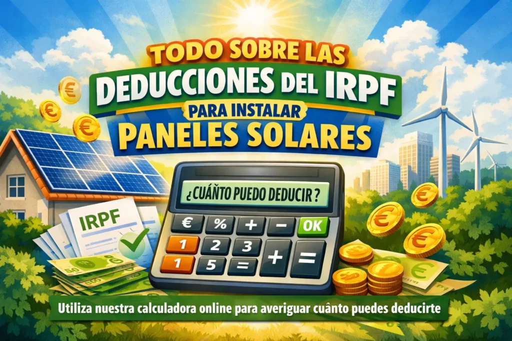 Todo sobre las deducciones del IRPF para instalar paneles solares - Calculadora online