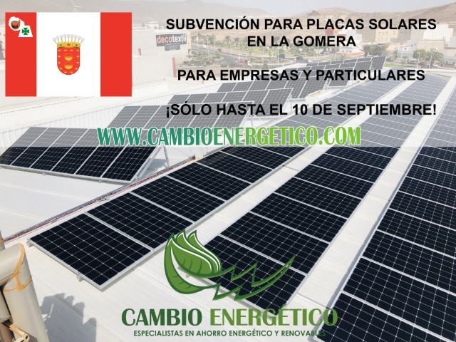 subvención para placas solares en la gomera