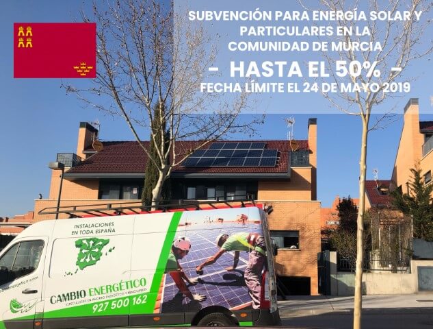 subvención energías renovables en Murcia 2019